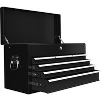 HOMCOM Boîte à outils, verrouillable, 3 tiroirs, caisson en acier, 60x26x34cm, Noir