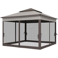 Outsunny Pavillon Pliant avec Parois Latérales Gris 3,25 x 3,25 x 2,7 m