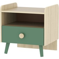 AIYAPLAY Table de chevet enfant table de nuit enfant avec tiroir et niche, petite table d'appoint en bois pour chambre d'enfant