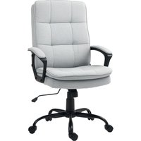 HOMCOM Chaise de bureau, Chaise de bureau, Fonction bascule, réglable en hauteur, jusqu'à 120 kg, Gris