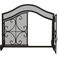 HOMCOM Grille de protection pour cheminée panneau unique en maille d'acier 105 x 40 x 80,5 cm noir