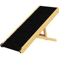 PawHut Rampe pliable pour chiens en bois facile à transporter, 4 hauteurs, 83,5 x 35 x 47,5 cm, bois naturel