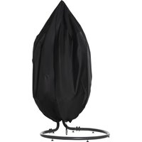 Outsunny Housse de chaise suspendue housse de chaise d'œufs tissu Oxford 210D avec fermeture éclair Ø 115 x 190 cm noir