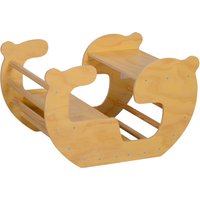 AIYAPLAY Arche d'escalade pour enfants, table à jouets pour enfants 18-48 mois, design 2 en 1, charge max. 50 kg, bois naturel