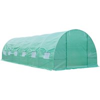 Outsunny Serre 800x300x200cm Serre à Film Maison de Tomates Porte avec Moustiquaire, Fenêtre, Tunnels En Film en Acier Galvanisé, Vert