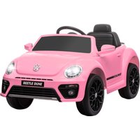 AIYAPLAY Véhicule électrique pour enfants, VW Coccinelle, 3-5 km/h, avec télécommande & musique, Rose