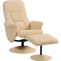 HOMCOM Fauteuil relax avec repose-pied fauteuil de relaxation fauteuil relaxant avec siège pivotant 360° et dossier inclinable