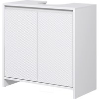 HOMCOM Waschtischunterschrank Badezimmermöbel 2 Türen mit verstellbarem Regal Aufbewahrungsschrank für Waschbecken 60 B x 30 T x 60 H cm Weiß Aosom