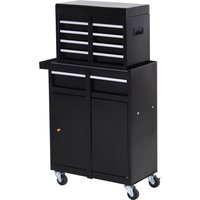 DURHAND Armoire à Outils Chariot d'Atelier Boîte à Outils avec 5 Tiroirs Roulettes à 360° en Métal 60 x 28 x 104,5 cm