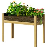 Outsunny Jardinière sur pieds, carré potager surélevé avec panneaux en acrylique et trous de dr