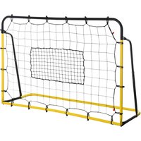 HOMCOM Filet de rebond de football, 184L x 123H cm, rebondisseur de football, 5 angles réglables de 60° à 90°, jaune et noir