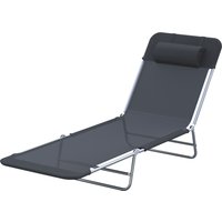 Outsunny Lettino Prendisole Pieghevole con Schienale Reclinabile e Cuscino, 182x56x24.5cm Aosom