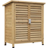 Outsunny Armoire de Jardin sur Pied dim. 87L x 46l x 96H cm étagère Portes persiennes Toit bitumé Bois Sapin Autoclave Vert