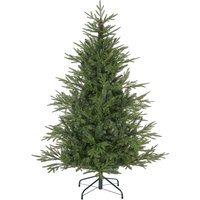 HOMCOM 5ft Artificial Christmas Tree with 1724 Tips, Metal Base, Realistic Hinged Xmas Tree, Easy to Assemble, Green Aosom UK