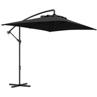 3x2m Cantilever Banana Parasol Rectangular Umbrella 6 Ribs & Crank Handle