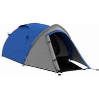 Outsunny Waterproof 2-Person Dome Camping Tent with Large Viewing Windows, Quick Setup, Blue and Grey