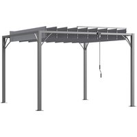 Read more about Outsunny 3 X 3-m- Outdoor Pergola With Retractable Roof- Aluminium Louvered Patio Gazebo Canopy For Lawn Garden Patio- Grey