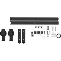 HOMCOM 122 CM Quincaillerie de porte coulissante pliante kit de rails de porte de grange coulissante en acier pour 2 portes