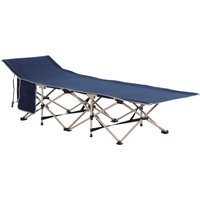 Read more about Outsunny Camping Cot: Portable Single Military Bed For Outdoor Travel- Blue Aosom Uk