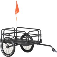 HOMCOM Bicycle Buddy: Steel Trailer with Suspension, 2-Wheel Outdoor Carrier for Effortless Adventures, Onyx Black Aosom UK