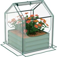 Outsunny 61 x 61cm Garden Planter Bed, with Cover - Green