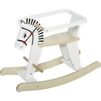 HOMCOM Kinder Schaukelpferd Holz Schaukeltier für 1-3 Jahre mit Haltegriffen, 68 x 26,5 x 48 cm, weißes Design für sicheres Spielen Aosom.de