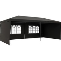 6 x 3 m Party Tent Gazebo Marquee Outdoor Patio Canopy Shelter Windows Side Panels Dark Grey