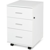 Vinsetto Caisson de Bureau Rangement Bureau sur Roulettes 3 Tiroirs Verrouillables 40 x 41 5 x 61 5 cm Blanc aosom france