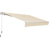 Outsunny Store banne Manuel rétractable Angle Réglable Aluminium Polyester imperméabilisé 3,5L x 2,5l m Beige