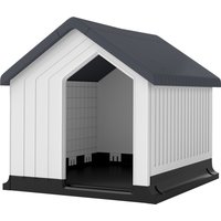 PawHut Niche pour chien pour l'extérieur, abri étanche avec fenêtre, en plastique, 62L x 61P x 60Hcm, gris