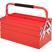 DURHAND Boîte à outils métallique coffret caisse outils métal 3 niveaux 5 plateaux rétractables acier 45 x 22 5 x 34 5 cm rouge