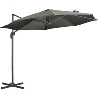 Cantilever Parasol 3x3m Cross Base 360° Rotation Crank Handle & Tilt Function Aosom UK