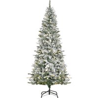 HOMCOM 210cm Albero di Natale Artificiale Innevato con 250 Luci LED Incorporate Colorate, 829 Rami e Base Pieghevole, Verde Aosom Italy