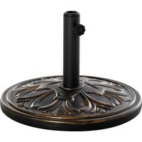 Outsunny Base de Lestage Rond Base de Parasol Pied de Parasol 13 Kg HDPE Ø48 x 34H cm Noir