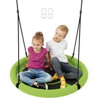 AIYAPLAY 100cm Diameter Nest Swing Seat for Kids with Height Adjustable Hanging Ropes for Outdoor, Playground, Garden, Green