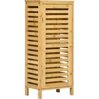 kleankin Badschrank Beistellschrank mit Lamellentür, 2 Fächern, Aufbewahrung, Natur, 30x19,9x70cm Aosom