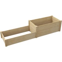 Aosom Outsunny Jardinière potager de jardin bac à fleurs en bois avec fond ouvert bois de sapin dim 222L x 63L x 48Hcm bois naturel