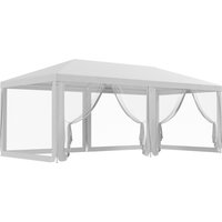Outsunny Tente de reception extérieur barnum tonnelle 6 parois amovibles dim. 6L x 3l m, pour les fêtes, évènements, blanc