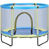Read more about Zonekiz 140 Cm Kids Trampoline Indoor Bouncer Jumper With Security Enclosure Net- Bungee Gym For Children 1-6 Years Old- Blue