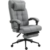 Vinsetto Bürostuhl mit Fußstütze, ergonomisch, höhenverstellbarer Drehstuhl mit Kopfkissen, bis 120 kg Belastkeitig, Grau Aosom.de
