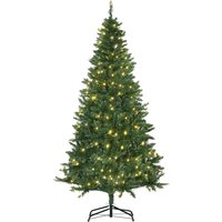 HOMCOM 6ft Prelit Christmas Tree Artificial Tree Warm White LED Light Holiday Home Xmas Decoration, Green Aosom UK