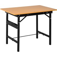 HOMCOM Établi atelier pliant table de travail pliable avec règle et rapporteur MDF table atelier 100 x 60 x 75,5 cm jaune noir
