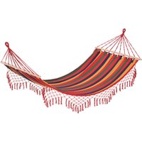 Outsunny Hamac de Voyage Respirant Multicolore en Coton et Polyester 2x1m Aosom France
