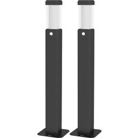 Outsunny Lot 2 Bornes Lumineuses LED Extérieures Étanches IP65 Noir Aosom France