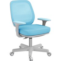 Vinsetto Poltrona Ufficio Girevole con tessuto a rete e 5 Ruote, Sedia da Ufficio Ergonomica con Altezza Regolabile, Azzurro Aosom Italy