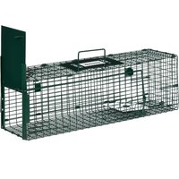 Outsunny Cage rat Piège de capture piège vivant 1 entrée pour les rats, putois, belettes, loirons et lièvres 60 x 18 x 20 cm vert foncé Aosom France