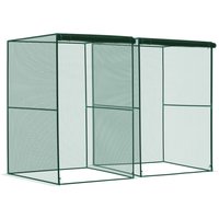 Set 2 Fruit Cage Bird Netting Vegetable Plant Protection Tent Zipped Door Anti Bird Insects 1.2 x 1.2 x 1.8m Dark Green