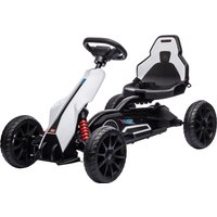 HOMCOM Kart électrique pour enfant 12V - Vitesse réglable 3-5km/h pour enfants de 3 à 8 ans - siège réglable - blanc