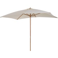 Outsunny Parasol Droit Rectangulaire Bois Polyester Haute Densité Bois de Bambou 2,95L x 2l x 2,55H m Beige