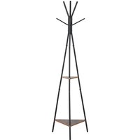 HOMCOM Porte-Manteau Trépied Arbre 6 Patères 2 Étagères Hauteur 182cm Aosom France